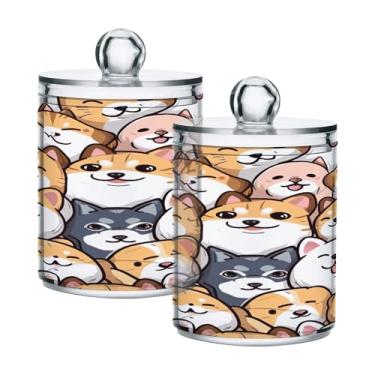 Imagem de ATTX Dispensador de suporte Qtip para bolas de algodão, cotonete, frasco de boticário transparente, decoração de casa, pote de armazenamento de cozinha, pacote com 2 (509)