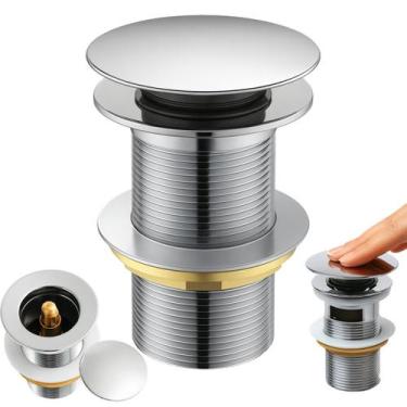 Imagem de Ralo Click Cromado Válvula Inteligente p/ Escoamento Pia Cuba Banheiro