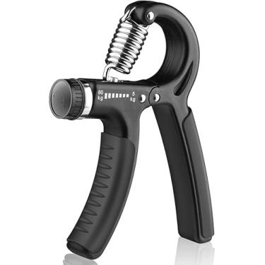 Imagem de Hand Grip Exercitador de Mãos Ajustável 5–60kg – Com Contador, Portátil, Ergonômico e Ideal para Força e Reabilitação (PRETO)