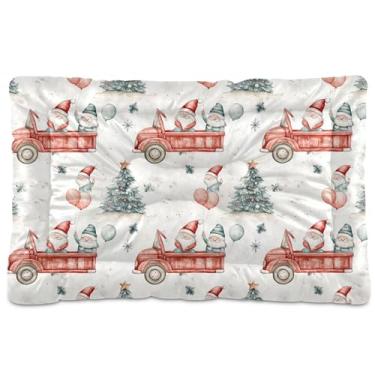 Imagem de SEHANY Cama de Natal para cães de Papai Noel, cama de gato com fundo antiderrapante, cama de canil, colchão macio para animais de estimação, lavável para cães pequenos, médios e grandes, gatos, 91 x