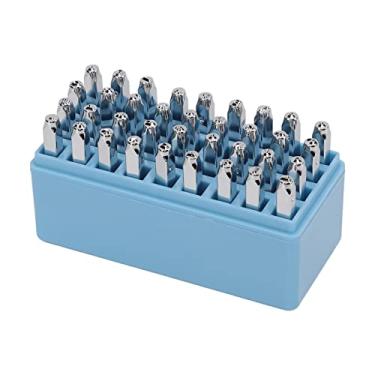 Imagem de 36 unidades de selos de letras DIY símbolos de números de letras metal galvanizado couro ferramentas de estampagem de aço para joias couro artesanato em madeira com caixa de