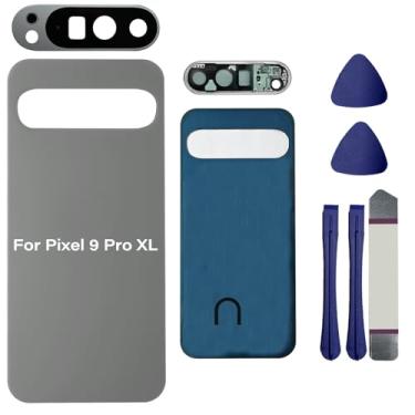 Imagem de Para Pixel 9 Pro XL Vidro traseiro compatível com Google Pixel 9 Pro XL 5G Capa traseira de vidro parte de substituição de porta com lente de câmera, fitas pré-instaladas + ferramentas (não é