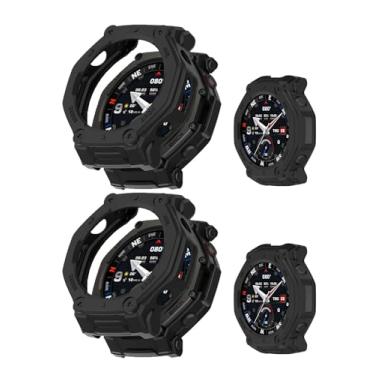 Imagem de [Pacote com 2] Capa para Amazfit T-Rex 3 Pro 48 mm, NOUKAJU Smartwatch Material TPU, fácil de instalar, à prova de quedas, macia, capa protetora para relógio inteligente Amazfit T-Rex 3 Pro 48 mm