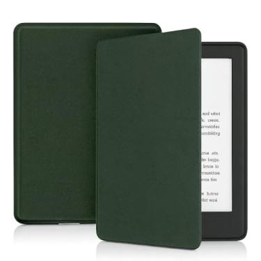 Imagem de Capa Compatível Kindle Paperwhite 12ª Geração 7 Polegadas – Função Liga/Desliga - Fechamento Magnético - Sistema de Hibernação modelo Novo: (SA569P e SA568B) (Verde_Escuro)