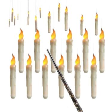 Imagem de 12 Velas Flutuantes LED Eletrônicas Com Varinha Penduradas Mágicas Velas Para Decoração De Festa Festival