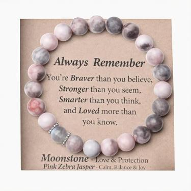 Imagem de Pulseiras de contas presentes para mulheres e homens, pulseira elástica de pedra natural feita à mão, pulseiras de amizade para casais, One Size, Vidro, Sem Pedra Preciosa