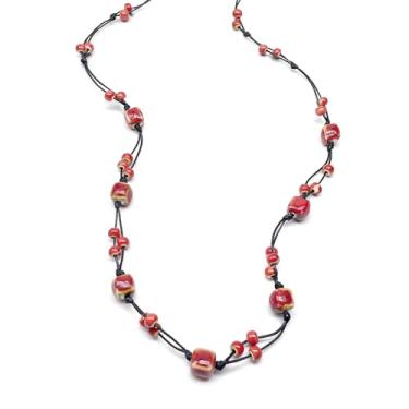 Imagem de Peraca Cris Colares longos boho para mulheres, pingente de coração colorido com contas, hippie, em camadas, boêmio, acessórios, joias, presentes, Large, Zinco, Sem Pedra Preciosa