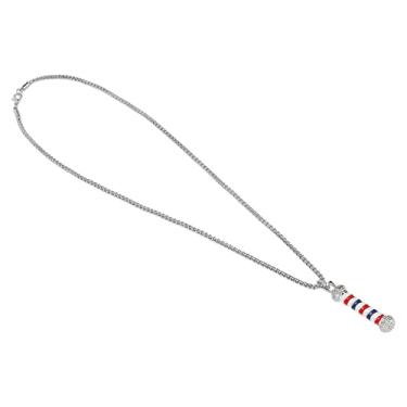 Imagem de Yinhing Colar Pingente de Liga de Barbeiro, Design Elegante Com Luz Giratória para Salões de Beleza e Indivíduos para Decoração de Barbearia e Acessórios Exclusivos (Prata)