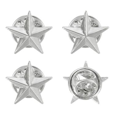 Imagem de uxcell 4 peças de alfinetes de lapela estrela, 1,5 cm, distintivo de estrela para homens, mulheres, mochilas, chapéus, jaquetas, acessórios de fantasia, decorações de festa de celebração, presentes de