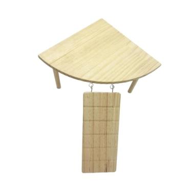 Imagem de Baoblaze Plataforma de madeira para hamster com escada, brinquedo decorativo para escalada, acessório para gaiola de degus e ratos, Mesa E Escada
