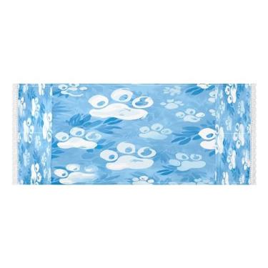 Imagem de Wassud Blue Paw Prints (2) capas de lavadora e secadora, protetor de lavadora com sacos de armazenamento, capa de geladeira à prova de poeira com bolsos para lavanderia doméstica, cozinha, 120 x 55 cm