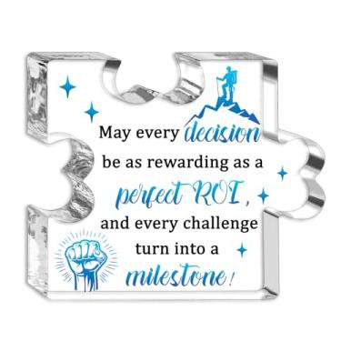 Imagem de isiyu Coworkers Ideas Placa acrílica para decoração de escritório para mulheres, chefes, mentores e presentes de despedida com citação inspiradora, presente de aniversário ou promoção para líderes