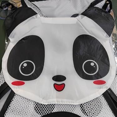 Imagem de 1 organizador adorável de banho de animais, adorável organizador de banho com tema de PVC, com ventosas, design de malha para fácil acesso (panda vermelho)