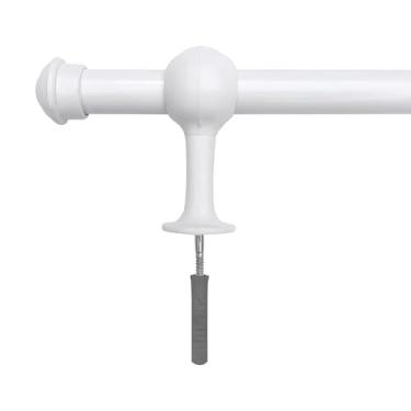 Imagem de Kit Varão de Madeira Simples 2,00m 19mm Branco Preto Tabalho Palha (Branco)