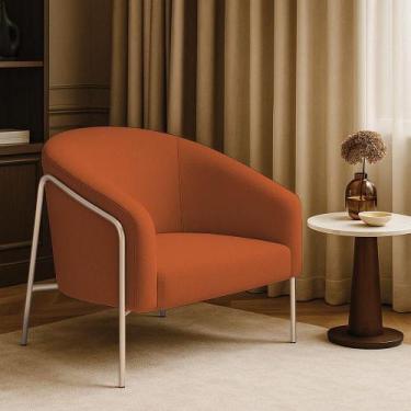 Imagem de Poltrona Sala Industrial Alta Champanhe Stella Bouclê D03 - D'rossi Co