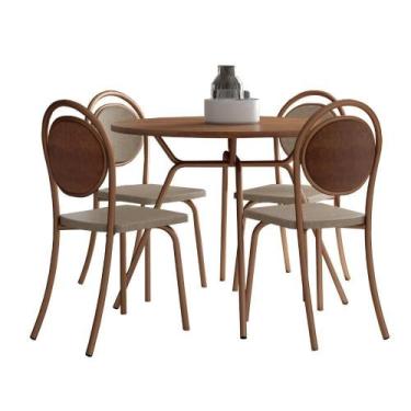 Imagem de Conjunto Sala De Jantar 4 Cadeiras Nolita Carraro Fre/ros/are - MÓVEIS