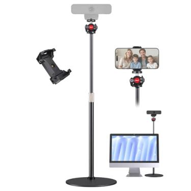 Imagem de Etour Suporte de webcam para mesa, suporte de mesa de altura elevada com ajuste para webcam Logitech C920 C922 BRIO, tripé de mesa giratório de 360° para transmissão ao vivo/chamadas de vídeo com