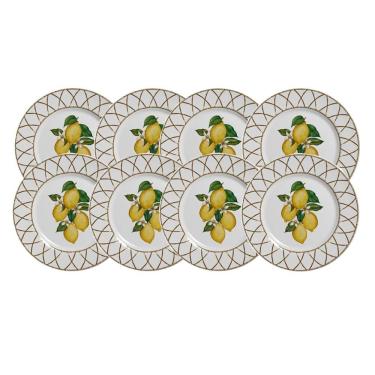 Imagem de Jogo 8 Pratos Sobremesa Em Cerâmica Siciliano Alleanza 1ª L