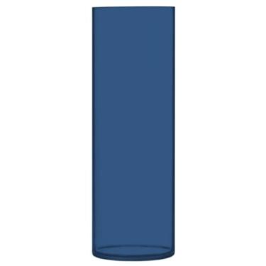 Imagem de JUZIHAI Vaso liso azul escuro cor sólida para flores 9,9 cm x 30 cm cilindro de plástico moderno vaso de flores para centro de mesa de casamento decoração de casa