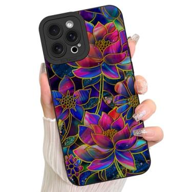 Imagem de LSL Capa para iPhone 11 Pro Max Luxuosa Estampa de Flor Roxa Design TPU Macio Lente Full Camera Anti-Drop Anti-Scratch À Prova de Choque Capa Fina Preta