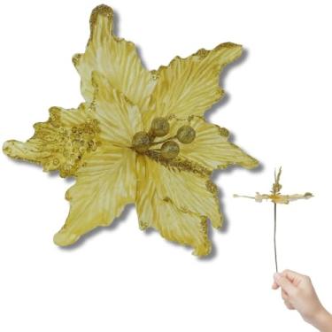 Imagem de 2 Galhos, Buquês Flores artificiais, Hastes de Natal Decorativas 40cm | Enfeite Natalino Realista para Árvore, Guirlandas e Arranjos | Decoração Casamento, Festas Enfeite de Natal e Ano Novo