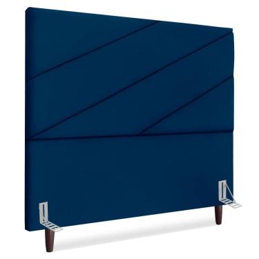 Imagem de Cabeceira Queen 160 Cm Com Frame Cristal Suede Azul Marinho Artte Azul Marinho