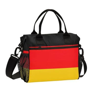 Imagem de ODAWA Lancheira infantil bandeira da Alemanha pequena lancheira de volta às aulas com alça de ombro para meninas, meninos