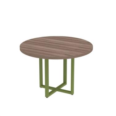 Imagem de Mesa Reunião Redonda 1100pe40tub Walnut-verde Miró