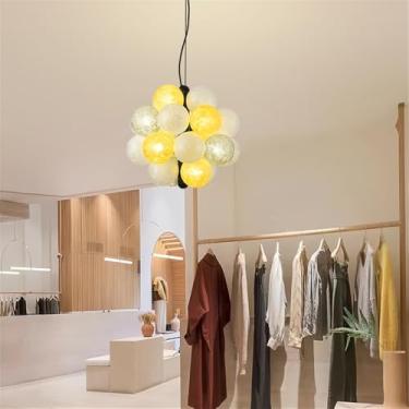 Imagem de OUFULA Lustre Moderno LED Moda Arte Sala de Estar Restaurante Quarto Villa Hotel Balcão Escadas Café Bar Lâmpada Pendente (C A D40CM)