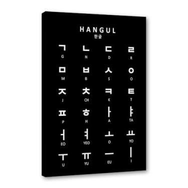 Imagem de Pôster de guia de pronúncia básico coreano Hangul Arte educacional de parede impressões do alfabeto coreano pintura em tela imagens de quarto de crianças decoração de sala de aula (SKU2,20,3 x 30,5 cm