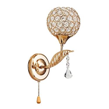 Imagem de Apliques de Parede Cristal Lâmpada Moderna para Lado Cama com E27 3 Cores Luz Interruptor Corrente Tração Acessório Sala