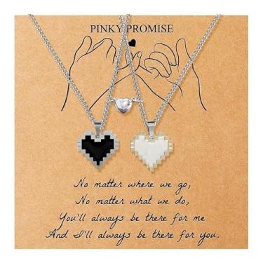 Imagem de Colar de casal combinando com coração para ele, aniversário, Natal, casamento, joias, presente para casais, Medium, Latão, Sem Pedra Preciosa