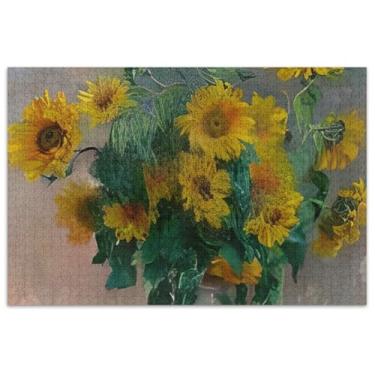 Imagem de Bouquet Girassóis Claude Monet Quebra-cabeça 500 peças para adultos Engraçado Jogo de Quebra-cabeça Presentes Cool Puzzles para Adultos Família Brinquedo Arte