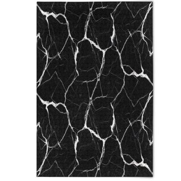 Imagem de Quebra-cabeças 500 peças para adultos mármore preto clássico estética elefante branco presentes de festa Cool Prime Puzzles Jogo de arte para a família, 500 peças, 52 cm x 37,8 cm