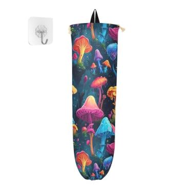 Imagem de Organizador de armazenamento de sacola de compras de animação colorida, dispensador de sacolas de supermercado, organizador de armazenamento de cozinha