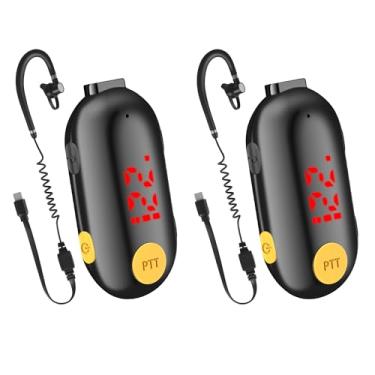 Imagem de SINORISE Super Mini Walkie Talkies Rádio bidirecional Transceptor FM Portátil para Restaurantes, Supermercado Esportivo Externo Hospital Turismo, Pacote com 2