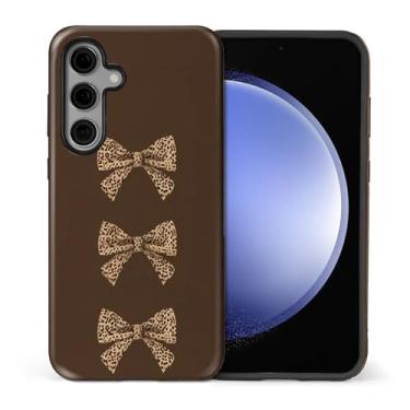 Imagem de WANKBLC Capa brilhante compatível com Samsung Galaxy S25 para meninas e meninos, design de corpo inteiro, silicone macio, proteção contra arranhões, estampa maluca, laços de leopardo, colagem marrom