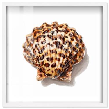 Imagem de Arte de parede glamorosa Wild Crest II Shadowbox por Notoriart, moldura branca, 63 x 63 cm