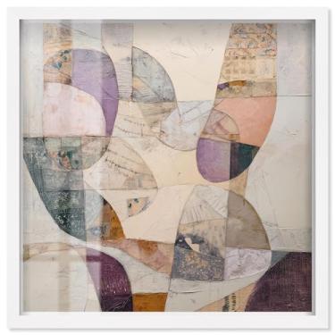 Imagem de Soft Geometric Shapes III Shadowbox Print Modern Wall Art por Art Remedy, moldura branca, 21 x 21