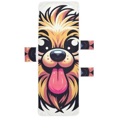 Imagem de Toalha de cadeira para espreguiçadeira de cachorro fofo em aquarela toalha de cadeira de praia para piscina linda espreguiçadeira 215 x 76 cm