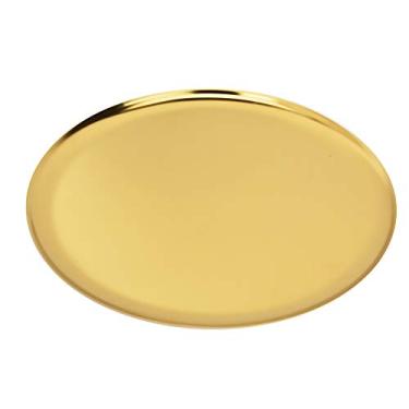 Imagem de GLOGLOW Bandeja de Servir de Aço Inoxidável, 11 Tamanhos, Acabamento Dourado, Formato Redondo, para Conjunto de chá, Frutas, Joias, Talheres de Comida (Ouro)