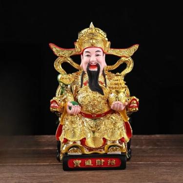 Imagem de FENNYYAR Estátua de Buda de Resina do Deus da Riqueza, 30 cm, Ornamento de Oferta Doméstica