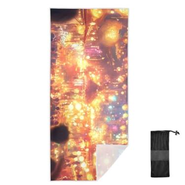 Imagem de Joitme Happy Diwali Light Toalha de praia infantil, 78 x 188 cm, toalhas de praia finas de secagem rápida, toalhas de praia de verão