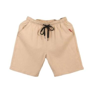 Imagem de Bermudas Masculinas De Verão Em Algodão E Linho Respirável, Cor Sólida