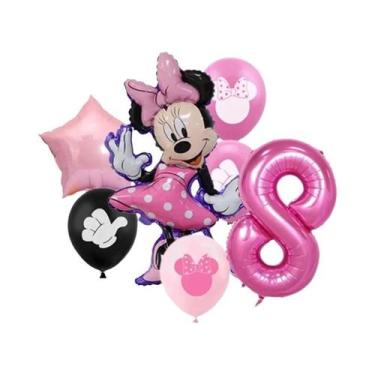 Imagem de Conjunto De Balões De Folha Minnie E Mickey Mouse 7 Peças Para Festa D