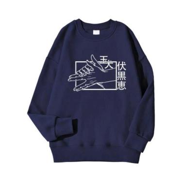 Imagem de Moletom Masculino De Fleece Estampado Jujutsu Kaisen Quente Confortáve