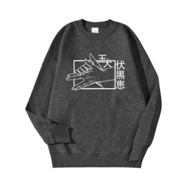 Imagem de Moletom Masculino De Fleece Estampado Jujutsu Kaisen Quente Confortáve
