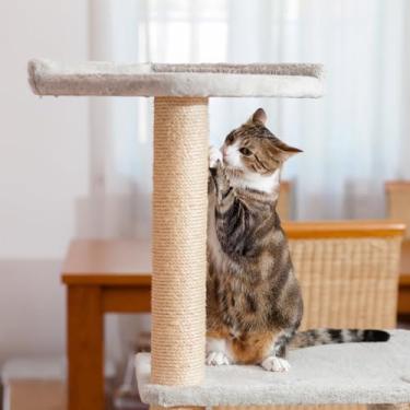 Imagem de 4 peças de reposição de postes de reposição para gatos com corda de sisal natural para gatinhos para recondicionamento de torre de gatos
