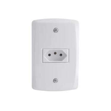 Imagem de Tomada Simples 3P 20A Placa Espelho Gelo Bivolt 127V e 250V Com Inmetro