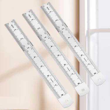 Imagem de Réguas de aço de 20 cm, ferramentas de medição de metal resistente com marcações precisas para projetos de artesanato, escola, escritório e casa